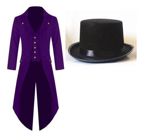 Vestido Tipo Chaqueta Tipo Frac Steampunk Para Hombre, Talla Grande, Xxxxxl