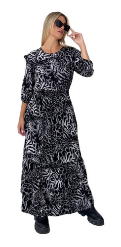 Imagen 2 de 6 de Polleras Largas Estampadas Jorgelina Arza Modelo Tauro