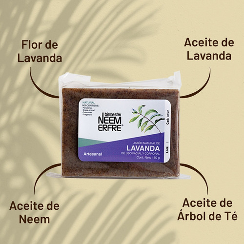 Jabon De Lavanda Y Neem 150 Gr - Erfre