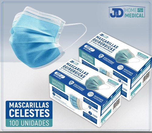 Mascarillas Quirúrgicas Desechables 100 Unidades Jdhmedical