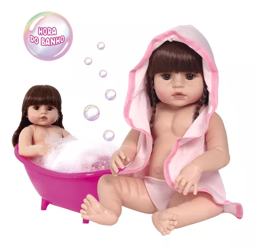 Boneca Bebê Reborn Menina Recem Nascida Original Pode Banho - USA Magazine