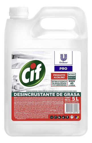 Desengrasante / Desincrustante De Grasa Cif 5 Lts