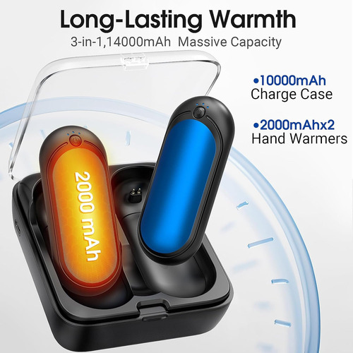Calientamanos Recargable 2 Packs Con Carga 10000 Mah...