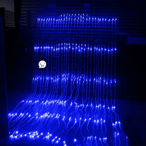 Luz Cascada 4x2 Metros 320 Led Luces Navidad Azul 320leda1