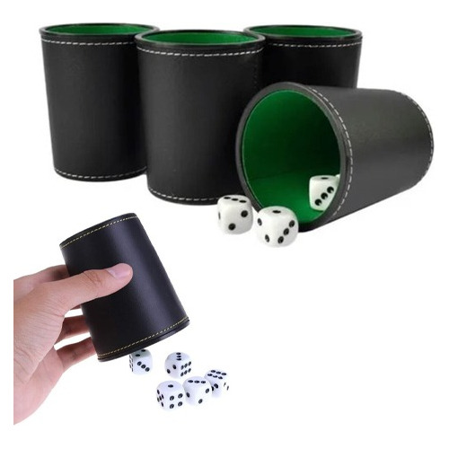 Juego De 4 Cachos Eco Cuero Negro Simplit Y Bolsa Ecológica