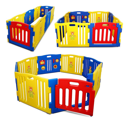 Corral De Plástico Para Bebés Playpen 8 Paneles