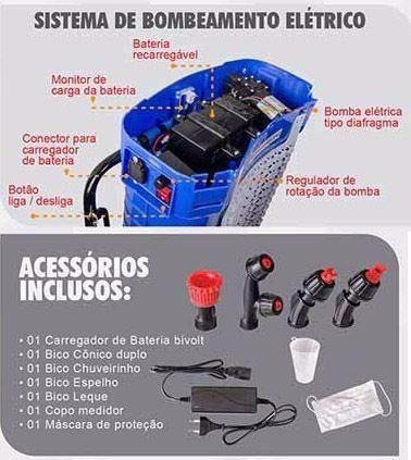 Pulverizador Costal Bateria E Manual Kawashima 20l Pemp20