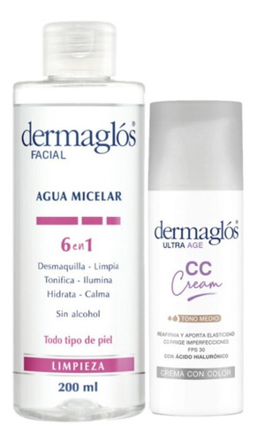 Combo Agua Micelar 6 En 1 Desmaquillante + Cc Cream T Medio