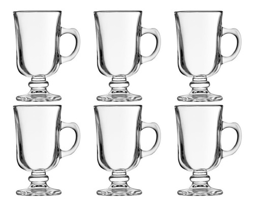 Imagen 1 de 3 de Pack 6 Tazas De Vidrio Para Café O Cappuccino 120ml Portugal
