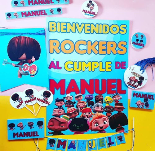 Mini Beat Power Rockers Kit Impreso Cumple Candybar 12 Inv