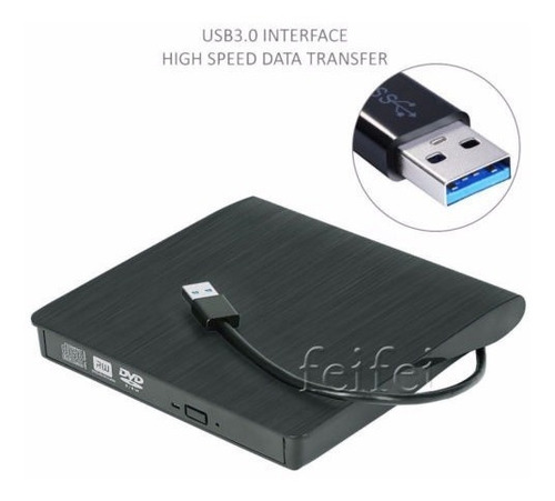 Imagen 3 de 5 de Externo Usb 3.0 Cd Escritor Quemador Lector Reproductor De D