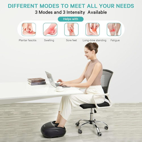 Máquina Massageadora De Pés Com Calor, Shiatsu Deep Kneading