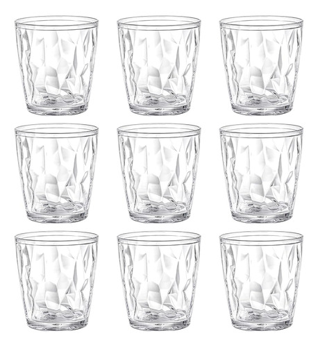 Hedume 9 Pack Vaso De Agua De Plástico De 10 Onzas, Vasos Tr