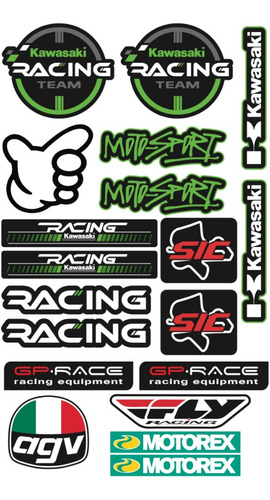 Set Stickers P/ Motos Kawasaki Personaliza Moto Y Equipo 04