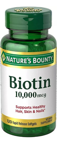Biotina Natures Bounty 10000 Mcg 120 Caps Importado Original