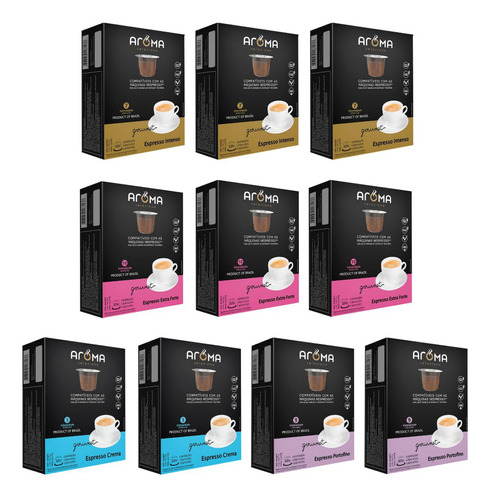 Kit 100 Cápsulas Para Nespresso Cápsula Café Aroma