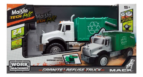 R/c Caminhão De Lixo International Mack Granite Maisto Cor Branco
