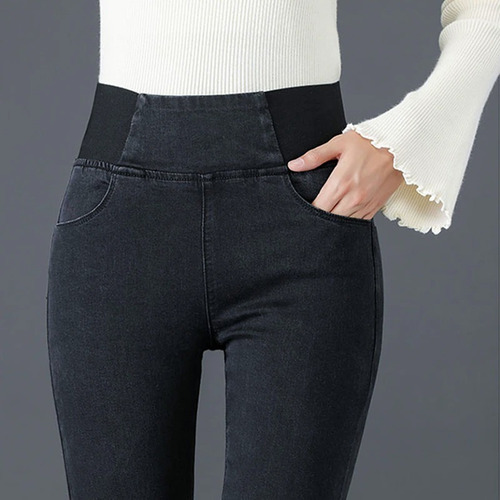 Jeans Cintura Elástica Mujer Primavera