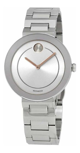 Movado 3600497 Negrita Esfera Plateada Reloj De Pulsera Para