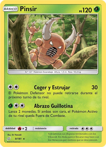 Cartas Pokemon Pinsir 9/181 Español Reverse Team Up Teu (Usado)