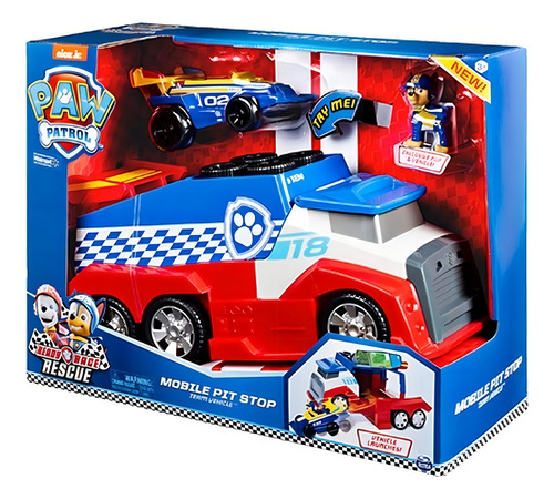 Brinquedo Patrulha Canina Veiculo Pit Stop Rescue Racer 1289