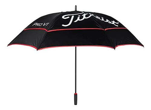 Paraguas De Golf De Doble Dosel Tour Negro/negro/rojo, ...