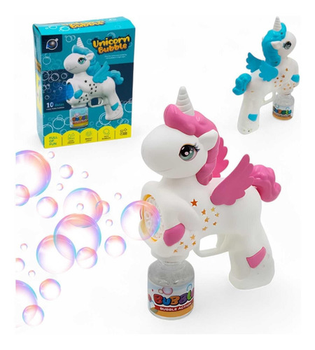 Pistola De Burbujas Con Luz Forma Unicornio Niña Burbujas