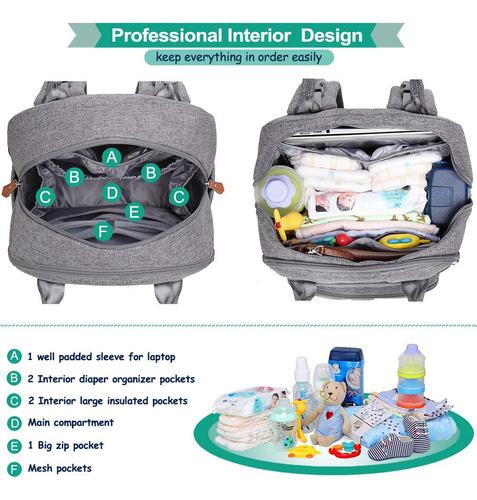 Mochila Para Pañales Wv Welavila On-the-move Con Cambiador