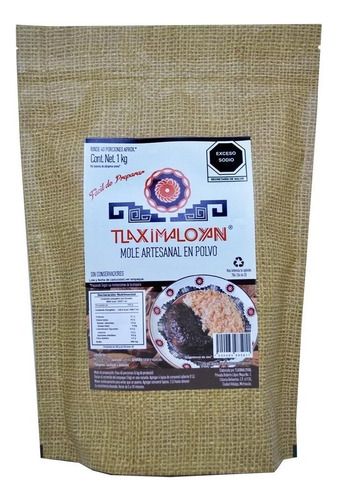 Mole En Polvo Artesanal Tlaximaloyan Sin AzĂșcar 1 Kg