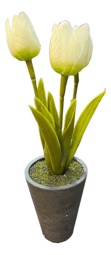 Planta Artificial Tulipán Con Maceta