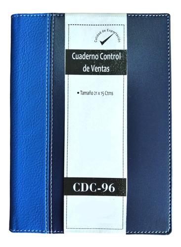 Cuaderno Control De Ventas Cosidas Y Semicuero 21cm X 15cm