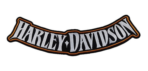 Parche Bordado Rocker Harley Davidson Texto Y Arco Invertido