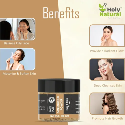 Polvo De Sándalo 100% Puro Holy Natural Para Piel Y Rostro -
