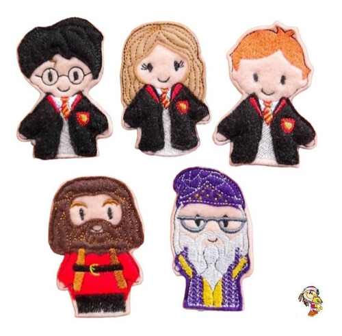 Imagen 2 de 5 de Títeres De Dedo Harry Potter Set X 5 Hermione Roh Dumbledore