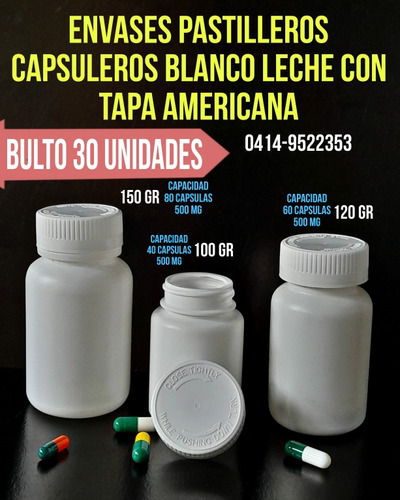 Envase Pastilleros 100 Gr 120 Gr 150 Gr Tapa Americana 