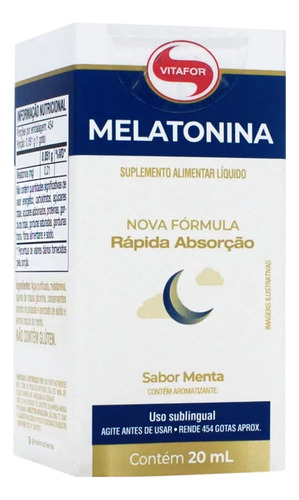 Melatonina Em Gotas Sabor Menta Vitafor 20ml Menta