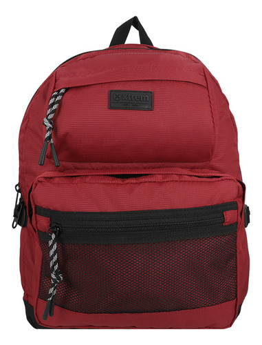 Mochila Xtrem Atlanta 4xt Deep Red Color Rojo Diseño de la tela Lisa