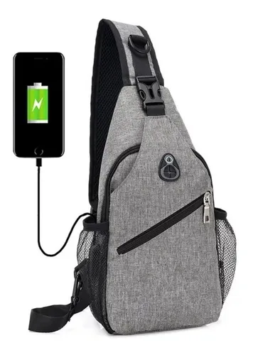 Mariconera Para Hombre Mochila Pechera Hombro Con Portabotella