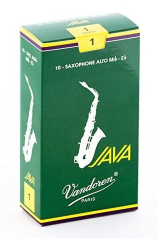 Vandoren Sr261 Alto Sax Java Cañas Fuerza 1; Caja De 10