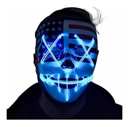 Trippy Lights Purge Led Light Up Stitchface Mask Para Hallow