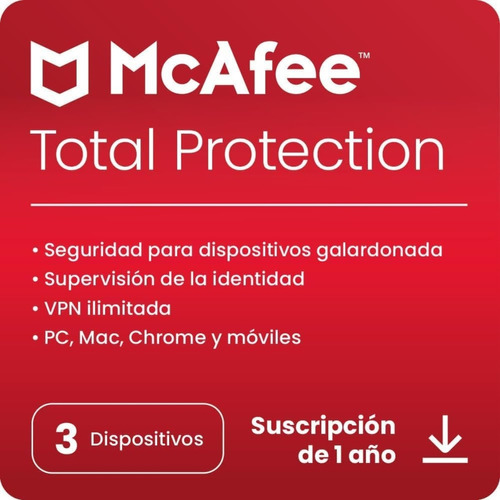 Mcafee® Total Protection 3 Dispositivos 1 Año