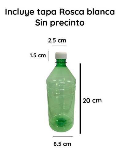 Imagen 2 de 10 de Envases Plasticos 1 Litro Pet Verde X 240 Un