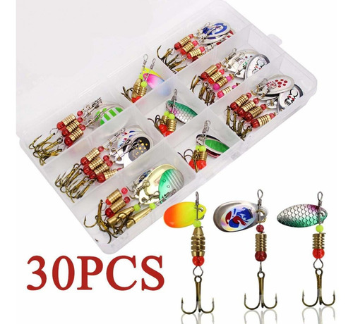 Bay Juego 30 Cebo Pesca Linea Metal Para Lubina Señuelo