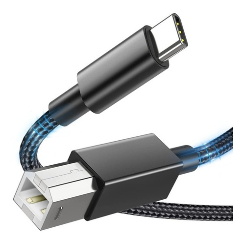 Cable Impresora Usb C 1.5m Trenzado Compatible iMac Hp Epson