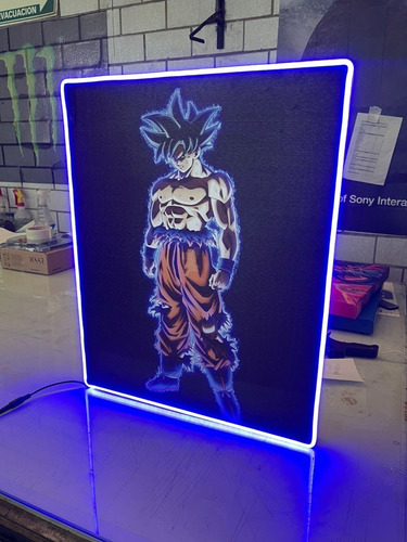 Cuadro Canvas Neón Led Goku Rosa 50x40cm | Envío gratis Cuadro Canvas Neón Led Goku Rosa 50x40cm | Envío gratis