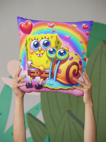 Almofadaabraços Que Duram Almofada Presente Especial Para Fã Cor Preto Desenho Do Tecido Bob Esponja