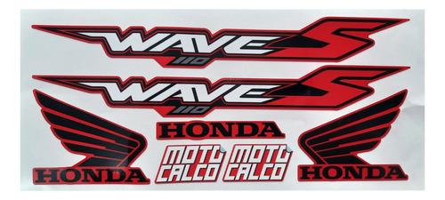Kit Calcos Honda Wave 110s Negro Motocalco
