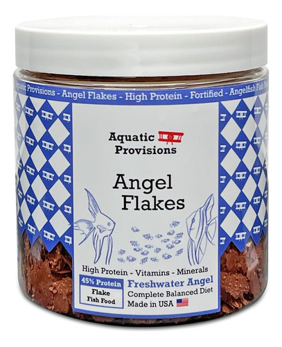 Aquatic Provisions Angel Flakes Fish Food 1 Oz, Para Pez Ang