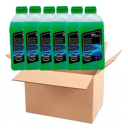 Kit Com 6 Aditivo Para Radiador Verde Delphi Rl10010