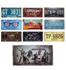 Pak 5 Patentes Placa Souvenir Metalica 30x15 Cm Envio Gratis